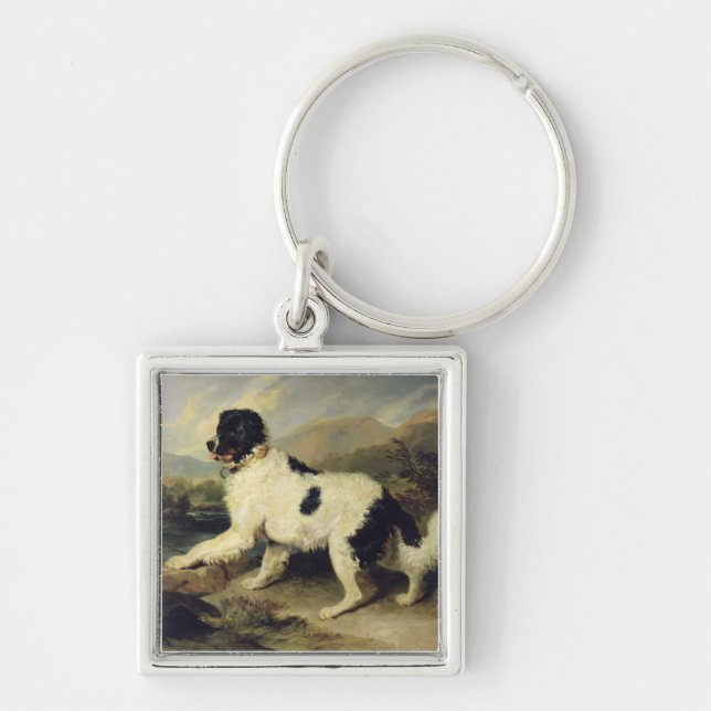 Newfoundland Dog Called Lion, 1824 (oil on canvas) Key Ring (Front)