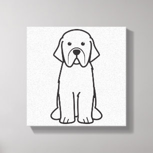 Newfoundland Dog Cartoon Canvas Print