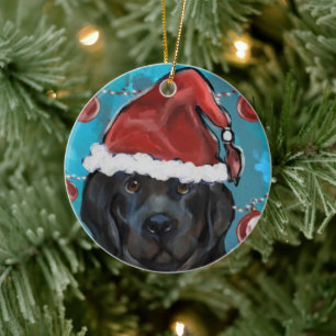 Newfoundland Dog Ceramic Tree Decoration