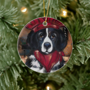 Newfoundland Dog Ceramic Tree Decoration