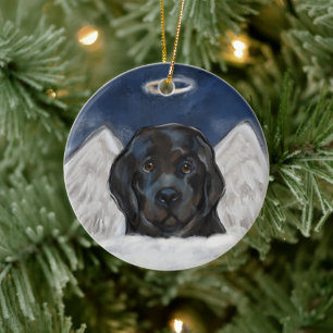 Newfoundland Dog Ceramic Tree Decoration