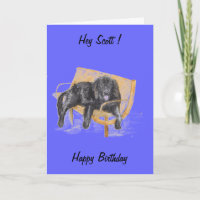 Newfoundland Dog, change the name, birthday card.