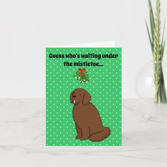 Newfoundland Dog Christmas Card (Front)