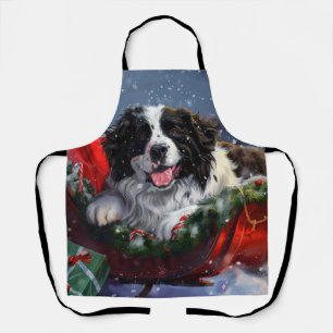 Newfoundland Dog Christmas Festive Apron