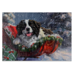 Newfoundland Dog Christmas Festive Cutting Board