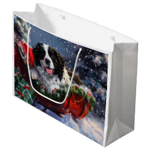 Newfoundland Dog Christmas Festive Large Gift Bag