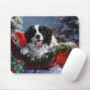 Newfoundland Dog Christmas Festive Mouse Mat