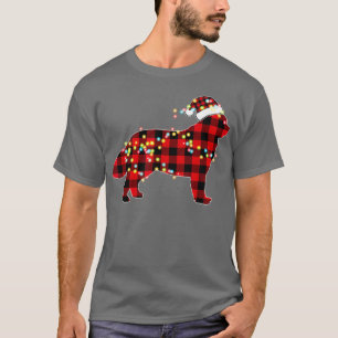 Newfoundland Dog Christmas Red Plaid Pyjamas T-Shirt