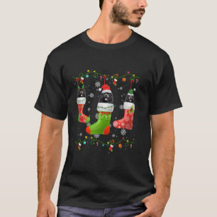 Newfoundland Dog Christmas Socks Lights Puppy Dog T-Shirt