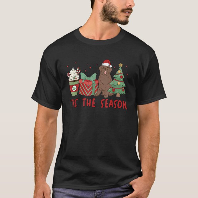 Newfoundland Dog Christmas Tis The Season Winter D T-Shirt (Front)
