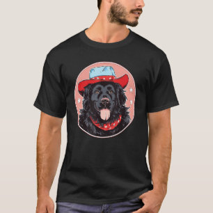 Newfoundland Dog Cowboy Funny Wild West T-Shirt