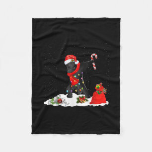 Newfoundland Dog Dabbing Funny Christmas Fleece Blanket