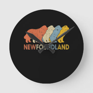 Newfoundland dog dog lovers valentines gift round clock