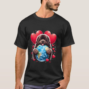 Newfoundland Dog Earth Day Hug Love Owner Hugging T-Shirt