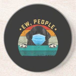 Newfoundland Dog Ew People Wearing A Face Mask Coaster