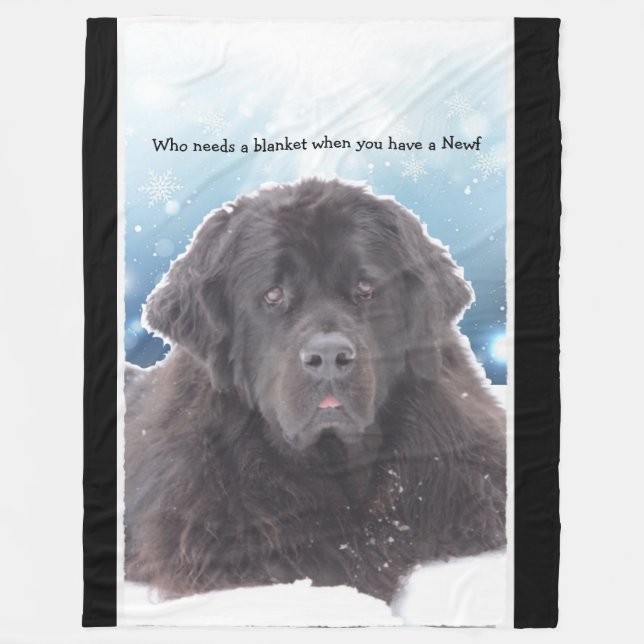 Newfoundland Dog Fleece Blanket (Front)