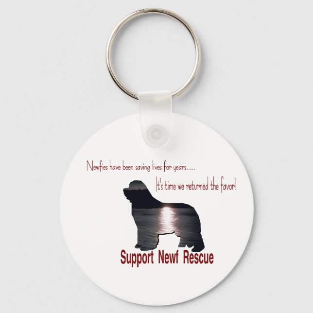 Newfoundland Dog Gifts Key Ring (Front)