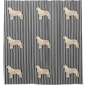 Newfoundland dog gold multi shower curtain