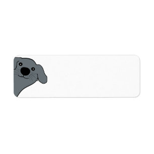 Newfoundland Dog Grey Peekng Cartoon