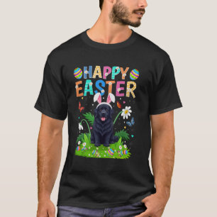 Newfoundland Dog Happy Easter Egg Hunt Bunny Ear E T-Shirt