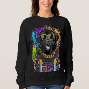 Newfoundland Dog Hip Hop 90s Rap Music Sweatshirt
