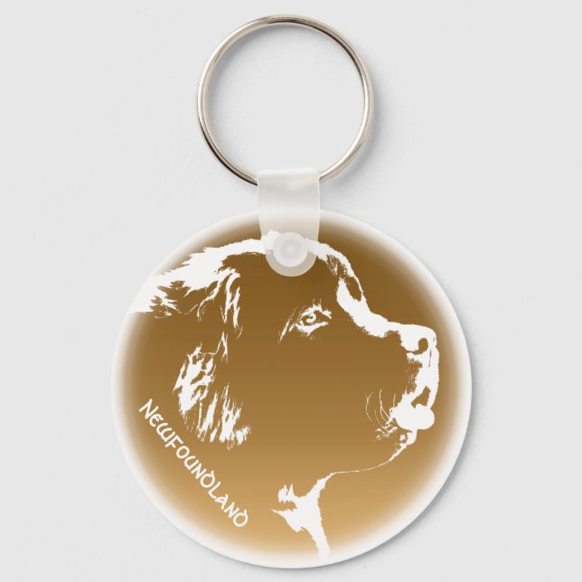 Newfoundland Dog Keychain Custom Pup Dog Keychain (Front)