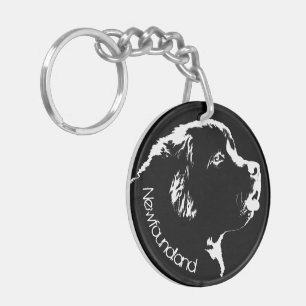 Newfoundland Dog Keychain Custom Pup Dog Keychain