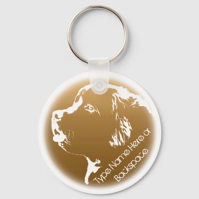 Newfoundland Dog Keychain Newfoundlander Art Gift (Front)