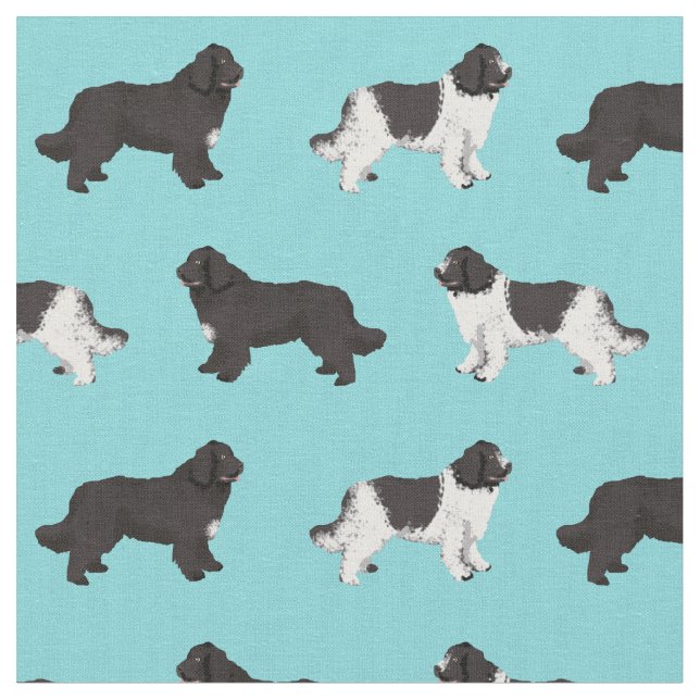 newfoundland dog light blue fabric (Close Up)