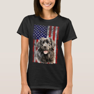 Newfoundland Dog Lover Flag 4th of July Patriotic T-Shirt