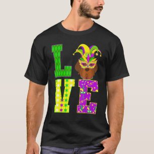 Newfoundland Dog Lover I Love Mardi Gras Costume M T-Shirt