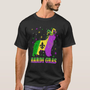 Newfoundland Dog Mardi Gras Carnival Jester Beads T-Shirt