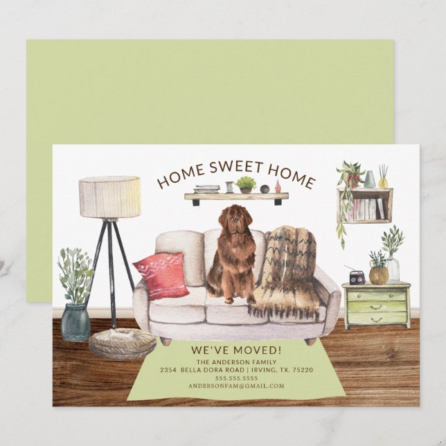 Newfoundland Dog Moving Announcement (Front/Back)