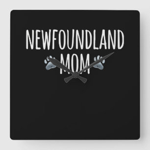 Newfoundland dog mum dog lover paws gift square wall clock