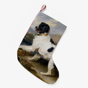 Newfoundland Dog Painting Small Christmas Stocking
