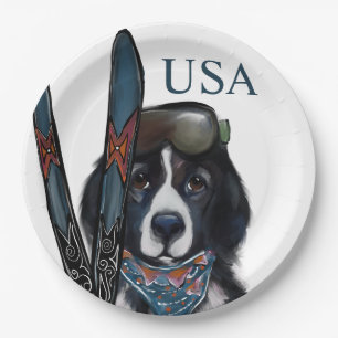 NEWFOUNDLAND DOG  PAPER PLATE