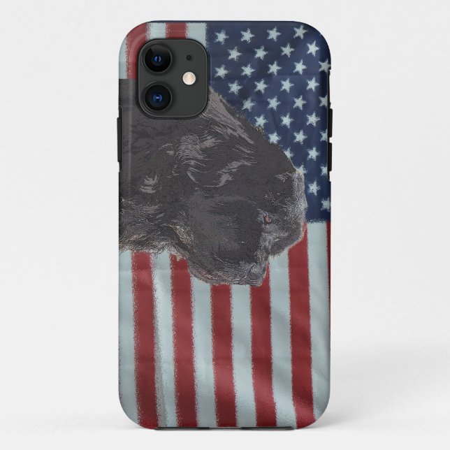 Newfoundland Dog Patriotic  phone case (Back)