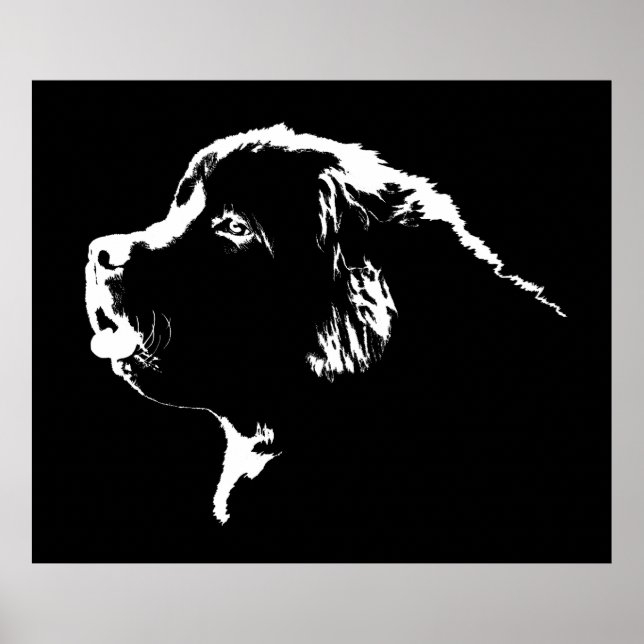 Newfoundland Dog Print Dog Art Posters Gifts (Front)