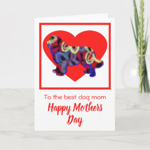 Newfoundland Dog Red Heart Mother’s Day Card