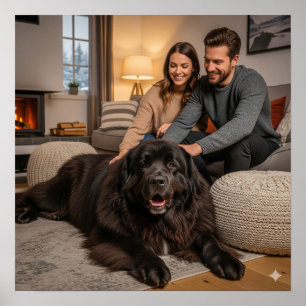Newfoundland Dog Relaxing Poster