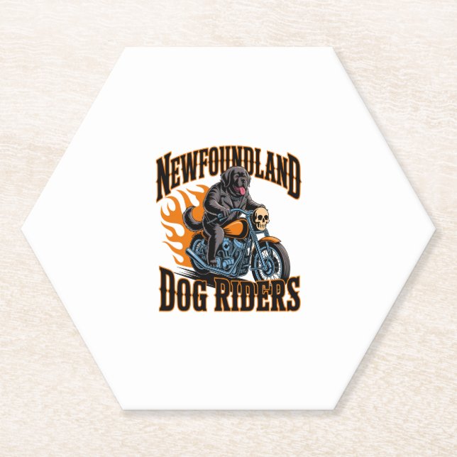 Newfoundland Dog Rider Paper Coaster (Front)