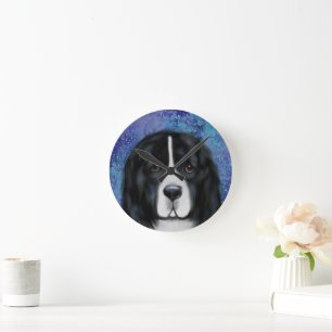 Newfoundland Dog Round Clock