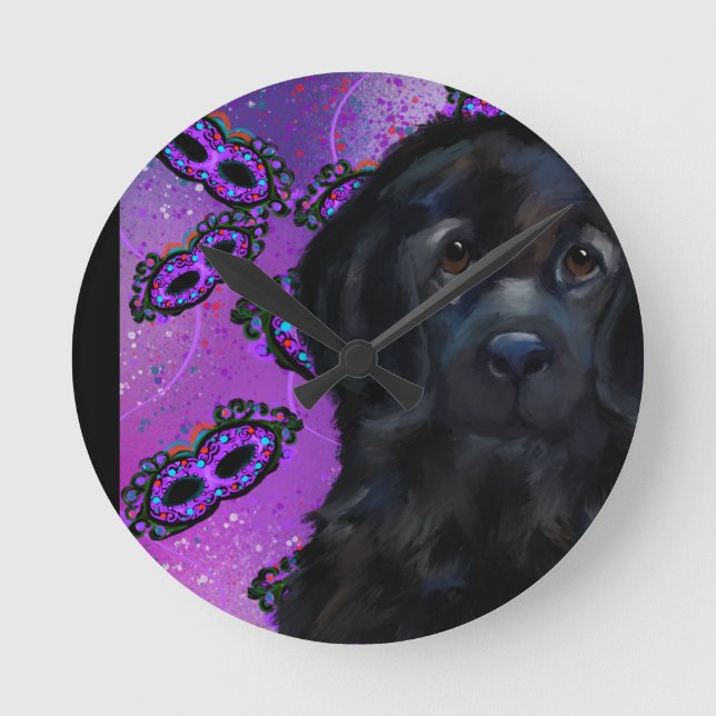 Newfoundland Dog               Round Clock (Front)