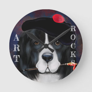 Newfoundland Dog Round Clock