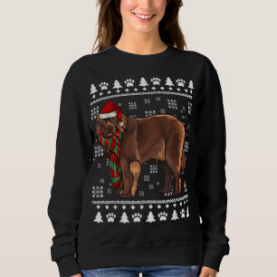 Newfoundland Dog Santa Hat Xmas Ugly Christmas Sweatshirt