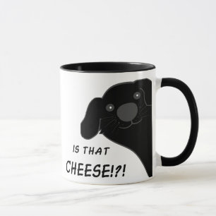 Newfoundland Dog Side Peeking Black Is That Cheese Mug