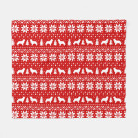 Newfoundland Dog Silhouettes Christmas Pattern