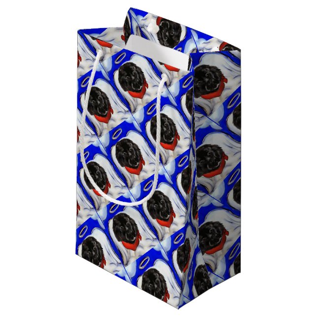 Newfoundland Dog Small Gift Bag (Front Angled)