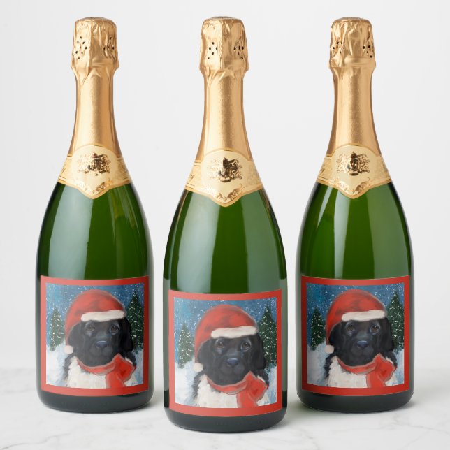 NEWFOUNDLAND  DOG SPARKLING WINE LABEL (Bottles)