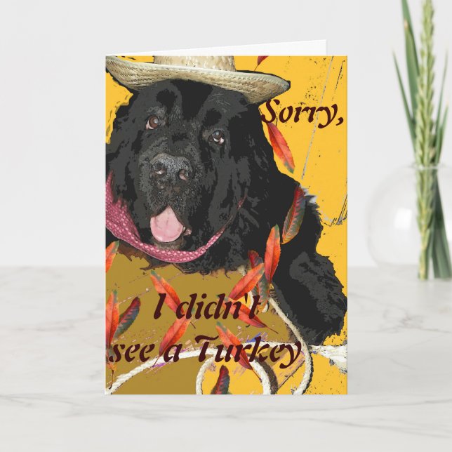 Newfoundland Dog Thanksgiving Card (Front)